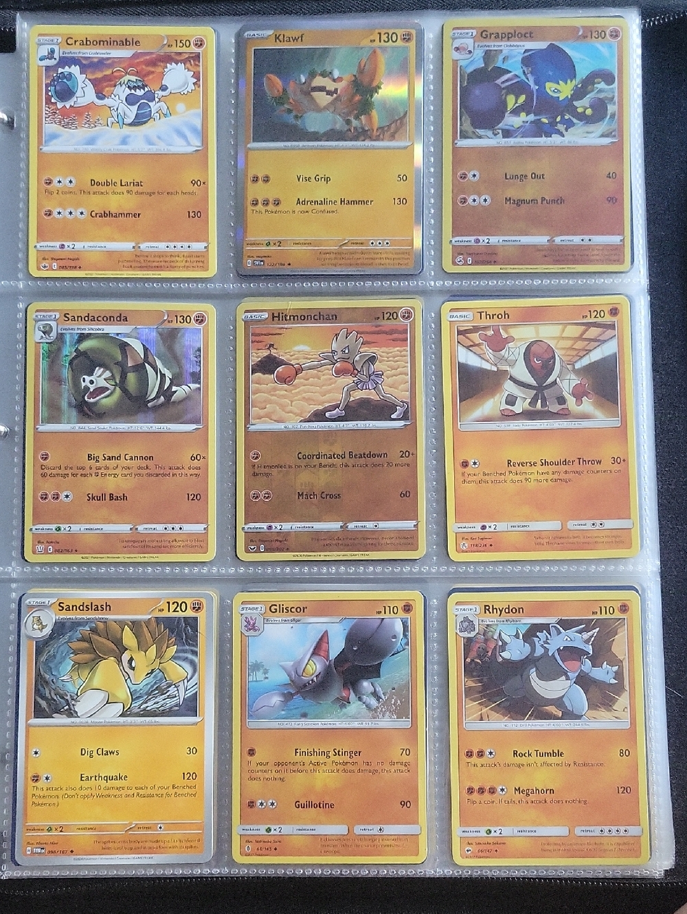 Pokemon Orange and Yellow Fighting-Type Card Collection